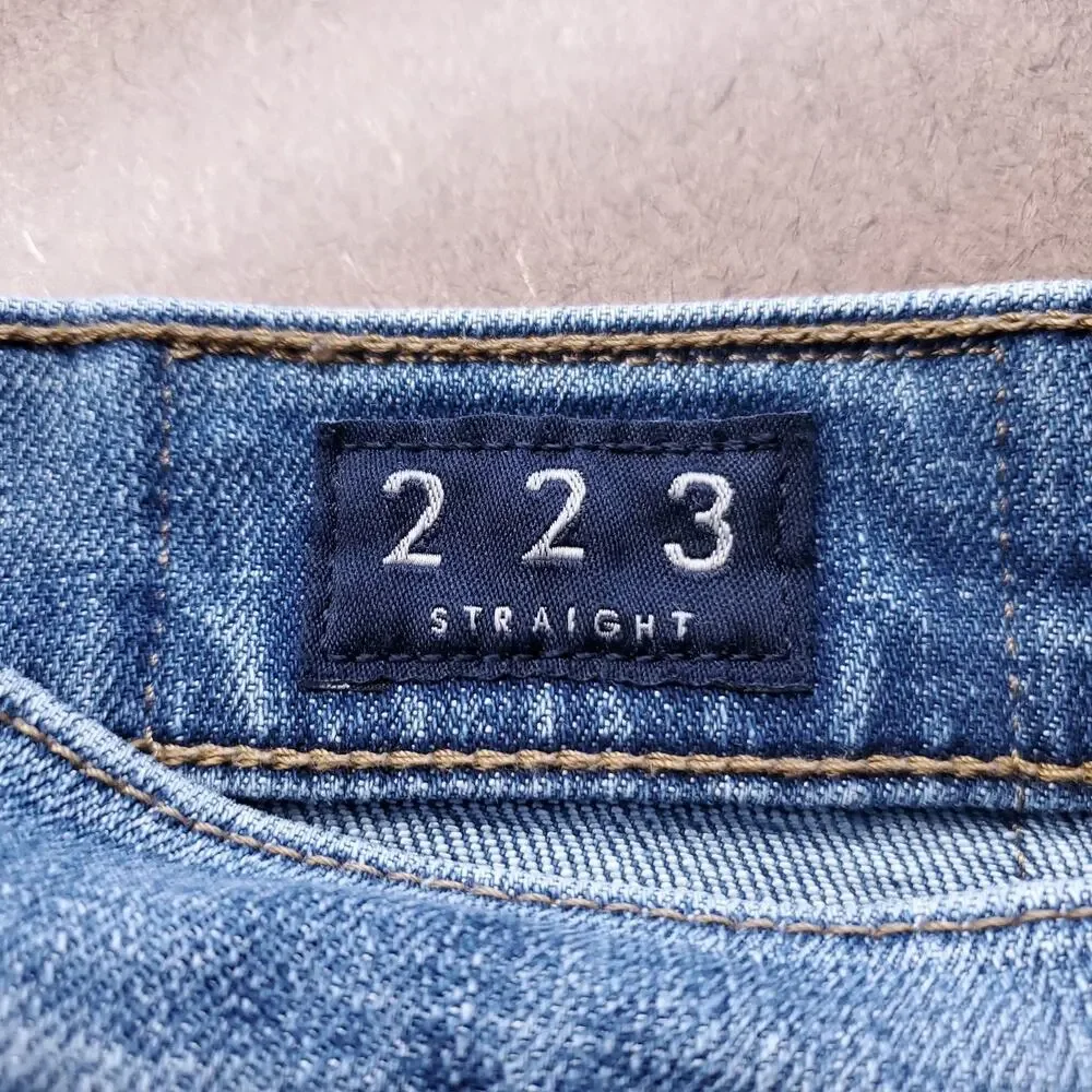 Lucky 223 Straight Jeans Men 32/30 Blue Stretch Medium Wash Y2K Normcore